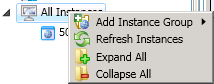 Use to select an option from the All instances menu. 