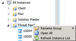 Use to select an option in a group from the Instance Group menu. 
