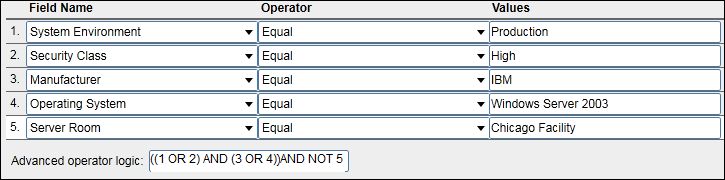Advanced operator logic in search